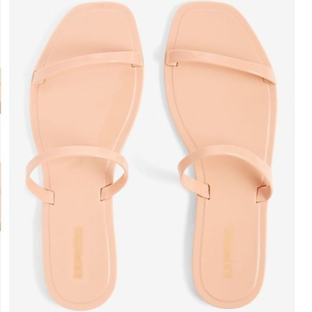 Express Nude Pink Strappy Flat Sandals